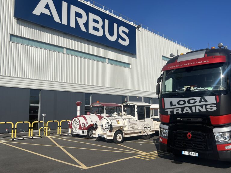 Petit train Locatrains lors d’un événement d’entreprise Airbus